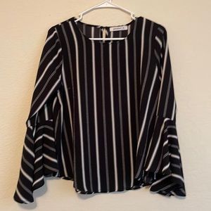 Black and white top from French local brand